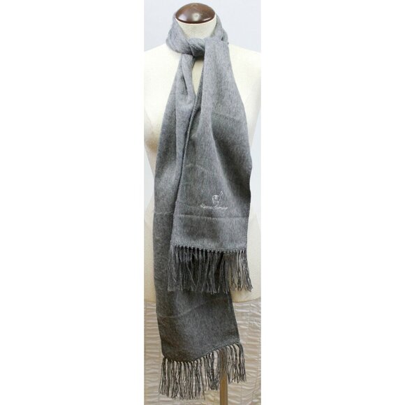 Peru Peruvian Alpaca/Llama Wool Camargo Wool Scarf Dark Grey Fringe O/S Unisex - Picture 1 of 5